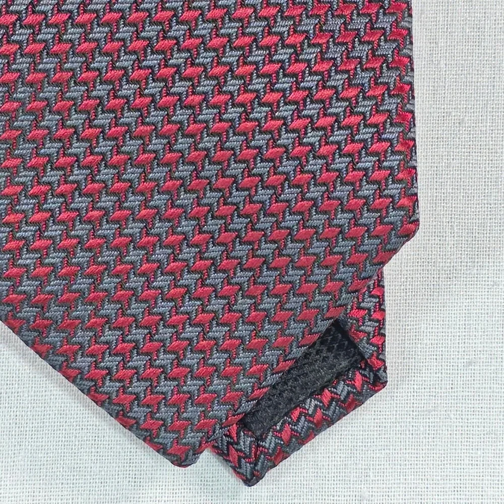Alfani Mens Tie One Size Grey Textured Acton Mini Micro-Geometric Necktie NWT